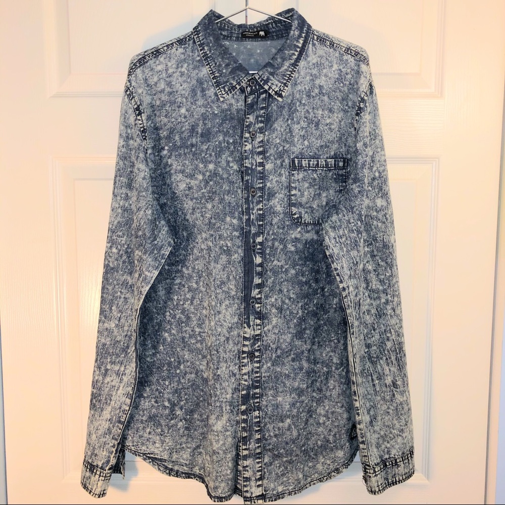 American Stitch Long Sleeves Acid Wash Shirt